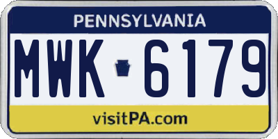 PA license plate MWK6179