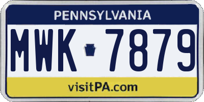 PA license plate MWK7879