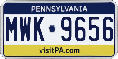 PA license plate MWK9656