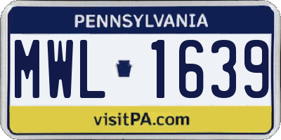 PA license plate MWL1639