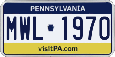 PA license plate MWL1970