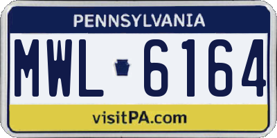 PA license plate MWL6164