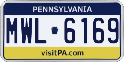 PA license plate MWL6169