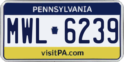 PA license plate MWL6239