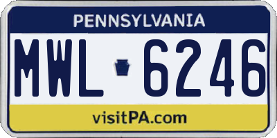 PA license plate MWL6246