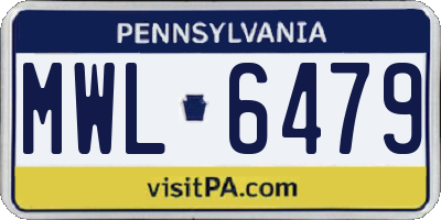 PA license plate MWL6479