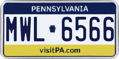PA license plate MWL6566