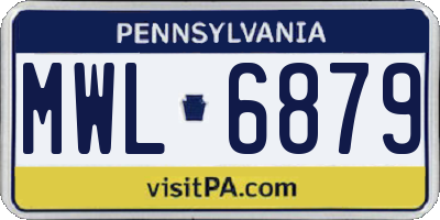 PA license plate MWL6879