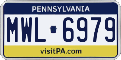 PA license plate MWL6979