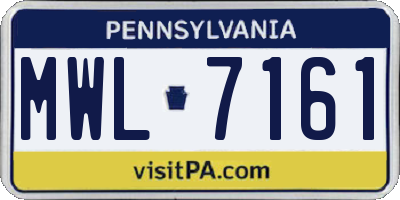 PA license plate MWL7161