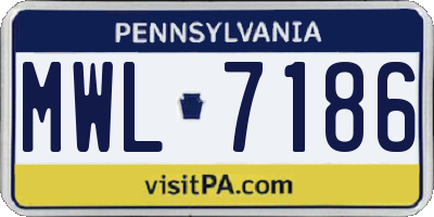 PA license plate MWL7186