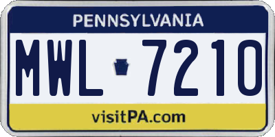 PA license plate MWL7210