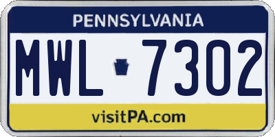 PA license plate MWL7302
