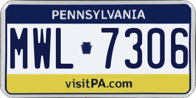 PA license plate MWL7306
