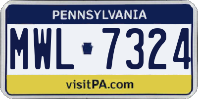 PA license plate MWL7324