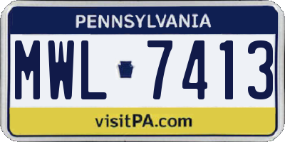 PA license plate MWL7413