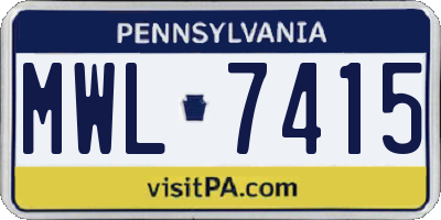 PA license plate MWL7415