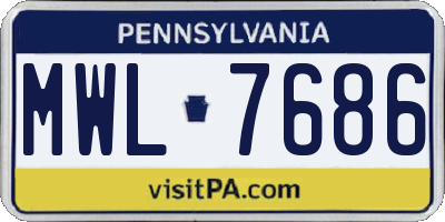 PA license plate MWL7686