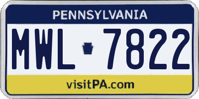 PA license plate MWL7822