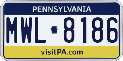PA license plate MWL8186