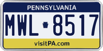 PA license plate MWL8517
