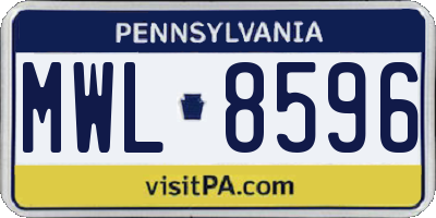 PA license plate MWL8596