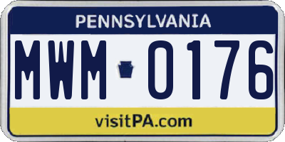 PA license plate MWM0176