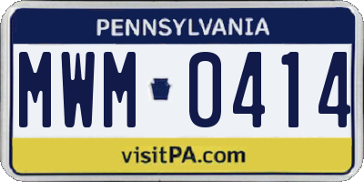 PA license plate MWM0414