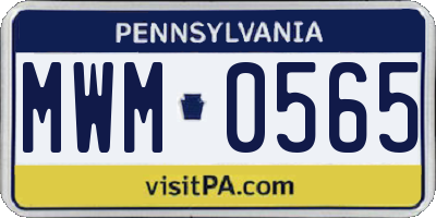 PA license plate MWM0565