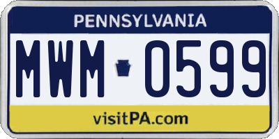 PA license plate MWM0599
