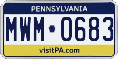 PA license plate MWM0683