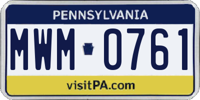 PA license plate MWM0761