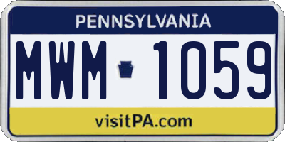 PA license plate MWM1059