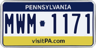PA license plate MWM1171
