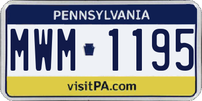 PA license plate MWM1195