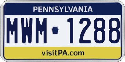 PA license plate MWM1288