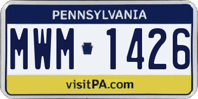 PA license plate MWM1426