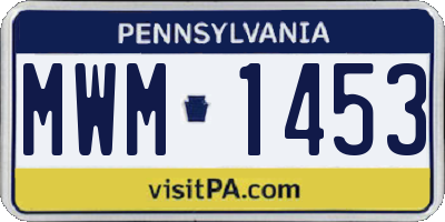 PA license plate MWM1453
