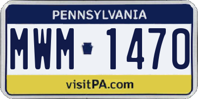 PA license plate MWM1470