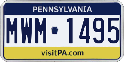 PA license plate MWM1495