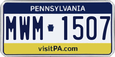 PA license plate MWM1507