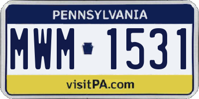 PA license plate MWM1531