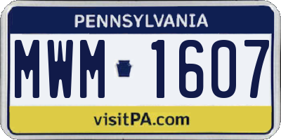 PA license plate MWM1607