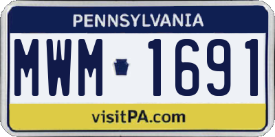 PA license plate MWM1691