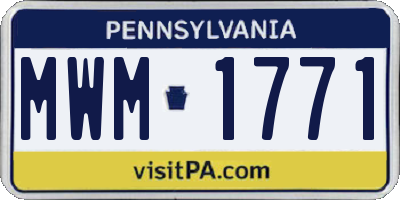 PA license plate MWM1771