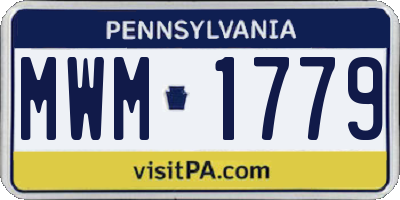 PA license plate MWM1779