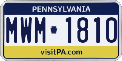 PA license plate MWM1810