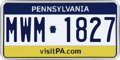 PA license plate MWM1827