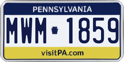 PA license plate MWM1859