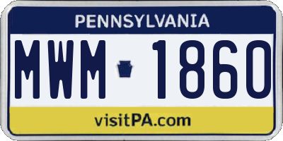 PA license plate MWM1860
